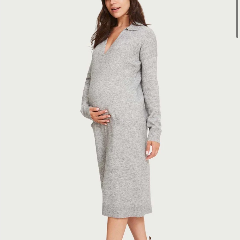 Hatch knit polo dress